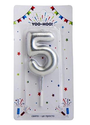 Свечи для торта "5-7", серебряные, 10 см yoo-hoo!
