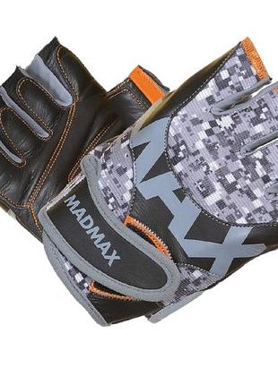Перчатки для фитнеса madmax mfg-831 mti 83.1 серый/digital camo xl, для тренажерного зала, для защиты ладоней, для надежного хвата
