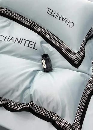 Двуспальний комплект постільної білизни chanitel гіпоалергенний - бірюзовий