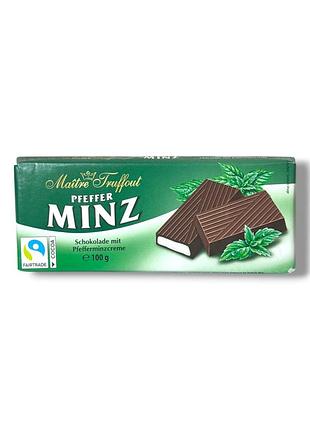 Шоколад с мятной начинкой maître truffout pfefferminz 100 г