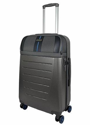 Чемодан semi line 24" (m) dark коричневый/синий line (t5736-2), для самолета, поезда и автобуса, для организованной упаковки вещей