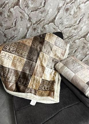 Премиальное велюровое покрывало евро 200×220 на овчине для максимального уюта