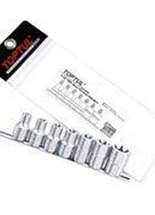 Набор головок torx 1/2" 7 шт, е10-е24 crv (планка) toptul