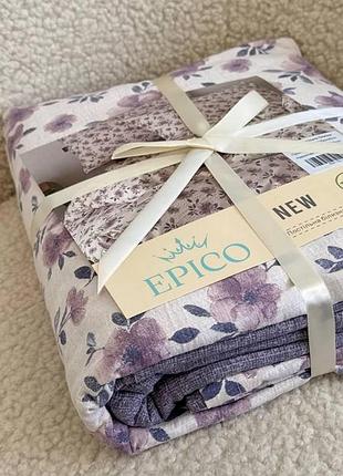 Премиальный набор постельного белья epico 150×220 полуторный на резинке 100% хлопок