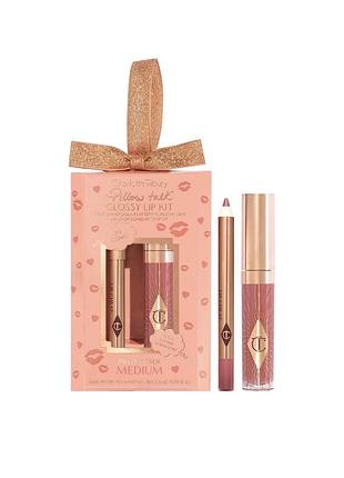 Набір для губ charlotte tilbury mini pillow talk glossy lip duo medium