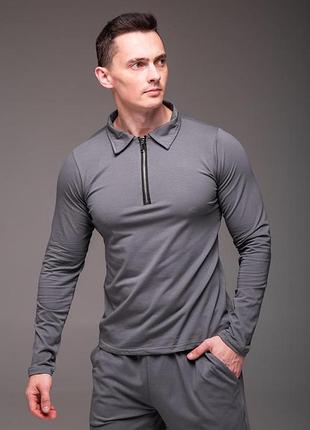 Чоловіча футболка polo long grey m