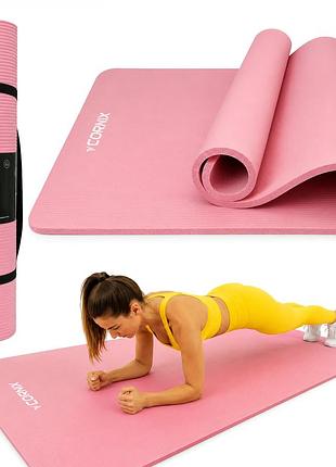 Коврик спортивный cornix nbr xl 190 x 100 x 1.5 cм для йоги и фитнеса xr-0500 pink лучшая цена с быстрой доставкой по украине