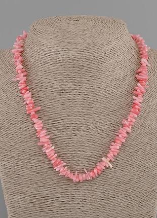 Ожерелье коралл крошка иголка 6-10х1-3мм+- l- 45см+- с застежкой