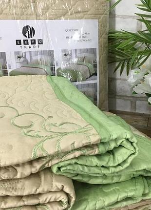 Покривало стьобане з наволочками євро загадкові глибини океану