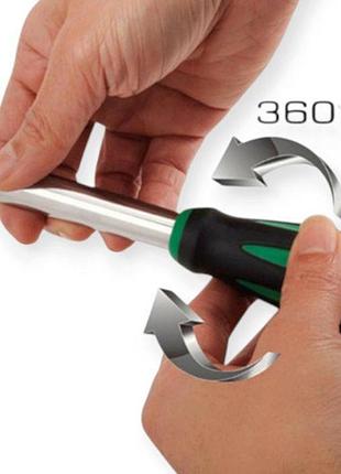 Трещетка с вращающейся ручкой 360° и переставным квадратом 1/2" 60 зуба 180мм crv toptul
