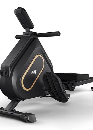 Гребной тренажер hop-sport hs-085r bazel магнитный черно-золотистый для кардио, спины, рук, ног и тренировки всего тела