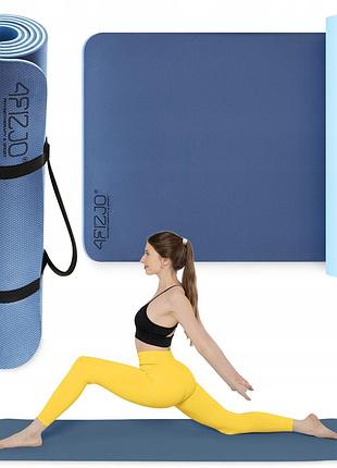 Коврик (мат) спортивный 4fizjo tpe 180 x 60 x 0.6 см для йоги и фитнеса blue/sky blue (p-5907739310132), для гимнастики и разминки