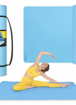Коврик (мат) спортивный 4fizjo tpe gigant 200 x 125 x 2 см для йоги и фитнеса sky blue (p-5907739318985) лучшая цена с быстрой