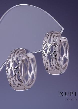 Серьги xuping 20х8мм родий