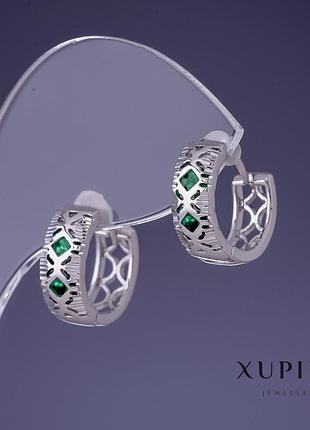 Серьги xuping 6х14мм родий