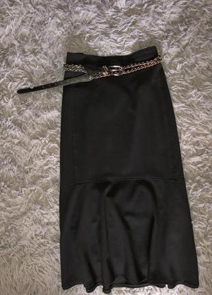 Женская брендовая черная юбка спереди воланы s.o.l design