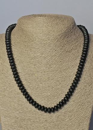 Бусы шунгит (имит.) гладкий рондель d-8х5мм+- l-45-49см+-