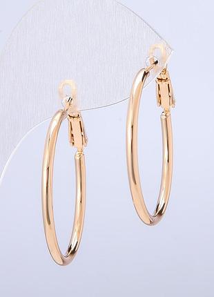 Сережки xuping кільця позолота 18к s-2,2 мм + - d-47мм + -