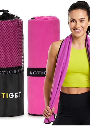 Полотенце спортивное actiget 180 x 100 см из микрофибры act0187 pink, для ежедневного использования, для активного образа жизни