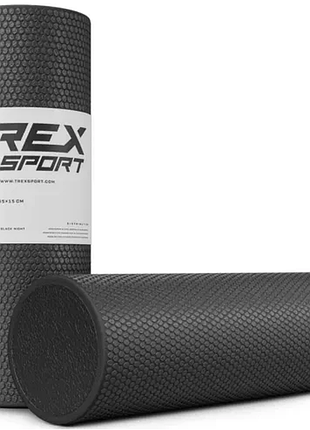 Роллер массажер trex sport tx-045epr epp соты 45см черный для самомассажа, расслабления и восстановления мышц
