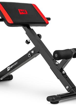 Скамья для гиперэкстензиинаклоном 45 градусов hop-sport hs-1016 для дома и спортзаланагрузкой до 120 кг с для силовых упражнений