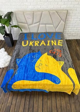 Плед велюровий з 3d малюнком 200×230см коти