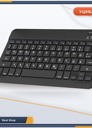 Клавиатура беспроводная iveoppe qwertz черная bluetooth перезаряжаемая ультратонкая совместима ipad android