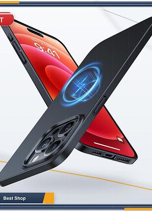 Чохол-накладка torras magnetic slim-fit для iphone 15 pro max, підтримка magsafe, матовий, чорний