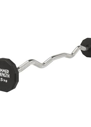 Штанга hammer strength 35 кг уретановая вигнута ff35tps, для силовых тренировок, для тренировки рук и плеч, для мышц спины и груди