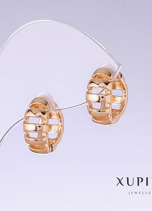 Сережки xuping l — 16 мм s — 7 мм позолота 18 к