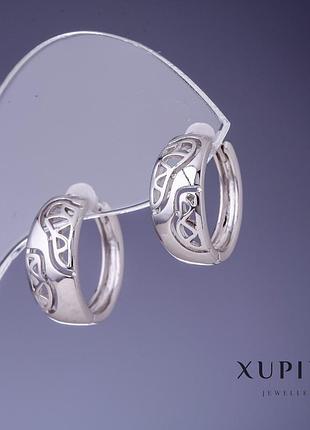 Серьги xuping 16х7,5мм родий