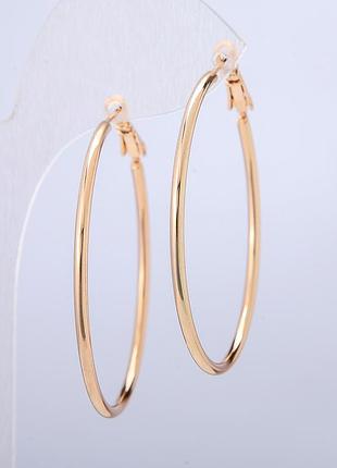 Сережки xuping кільця позолота 18к s-2 мм + - d-65 мм + -
