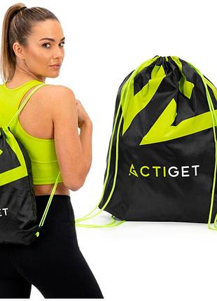 Сумка для обуви actiget 20 л спортивная сумка со шнурком act0179 black, для ежедневного использования, для активного образа жизни