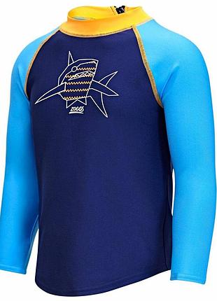 Лонгслів дитячий zoggs paper shark zip sun top upf 50+ найкраща ціна з швидкою доставкою по україні найкраща ціна з швидкою