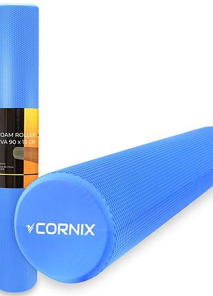 Массажный ролик cornix eva+ 90 x 15 см (валик, роллер) xr-0314 navy blue, для массажа мышц и восстановления, для дома и спортзала