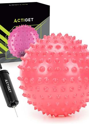 М'яч для пілатесу, йоги, реабілітації actiget 20 см масажний act0151 pink, для фітнесу та домашніх тренувань, для активних занять