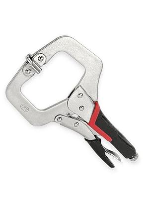 Зажим с c-образными губками (клещи зажимные) 280 мм обрезин. ручка intertool