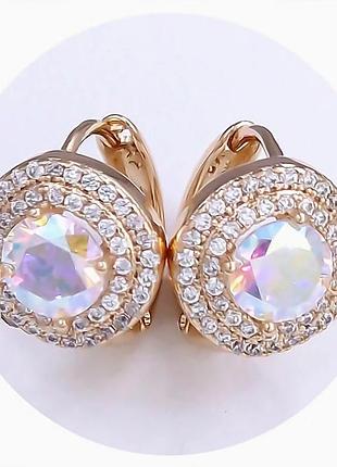 Сережки xuping позолота хр 18 к. довжина 1,3 см. ширина 1,1 см.