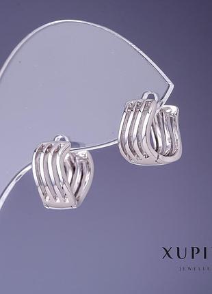 Серьги xuping 7х12мм родий