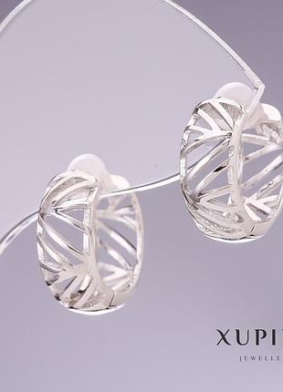Серьги xuping 16х7мм родий