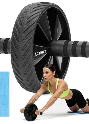 Ролик (гімнастичне колесо) для преса actiget ab wheel act0110 black, для фітнесу та домашніх тренувань, для гімнастики й розминки
