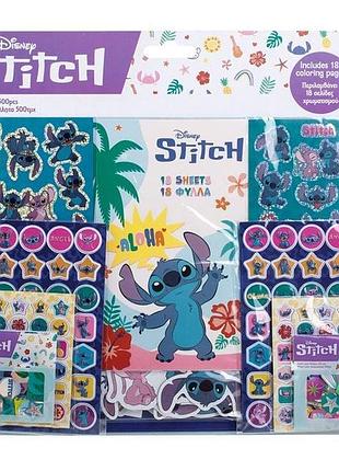 Набор наклеек для девочки серия stitch лило і стич, 500 шт