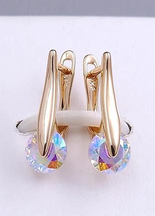 Сережки xuping позолота хр 18 к. довжина 2,2 см. ширина 0,8 см.