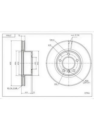 Диск тормозной bmw 1 (e81), 3 (e90) передний (300x24mm) hart