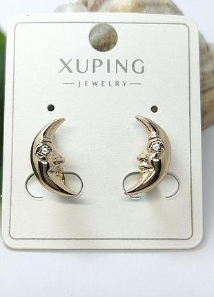 Сережки xuping позолота хр 18 к. довжина 1,5 см. ширина 0,5 см.