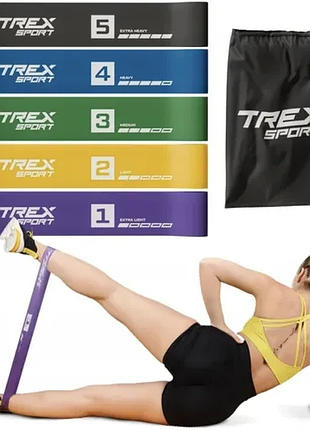 Набір гумок для фітнесу trex sport tx-065rbc 1-18 кг для розминки, розтягування, силових вправ та занять удома