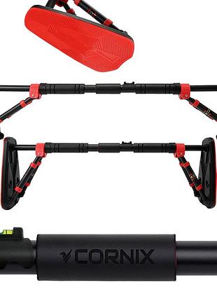 Турник раздвижной cornix elite+ 80-120 см xr-0294 black/red, для силовых тренировок, для дома и спортзала, для развития силы