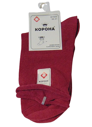 Шкарпетки без гумки корона 655 37-41 рожеві