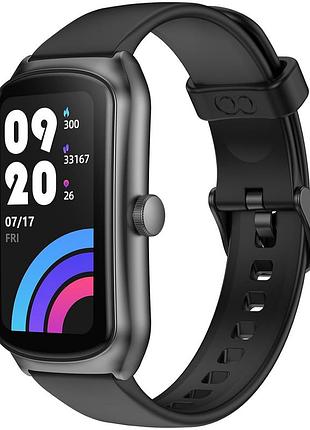 Фітнес-трекер, anyloop smartwatch 1.58'' ip68 водонепроникний, пульсометр, крокомір, 100 режимів, bluetooth, 250mah, чорний