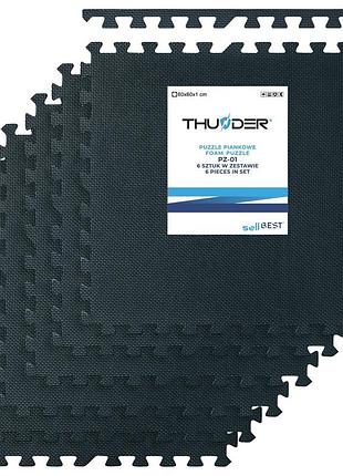 Коврик-пазл thunder pz-01 60 x 60 см черный, водонепроницаемый и легко очищается, быстро сохнет